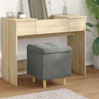 Prolenta Maison Exclusive - Ottomaan met opbergruimte, donkergrijs, 40 x 40 x 45 cm, fluweel