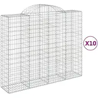 vidaXL Schanskorven 10 st gewelfd 200x50x160/180 cm ijzer