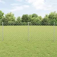 Syfax gaashek met palen 25 x 0,8 m Gegalvaniseerd staal Zilverkleurig