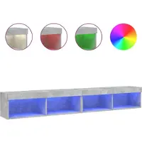 Syfax Tv-meubels met LED-verlichting 2 st 100x30x30 cm betongrijs
