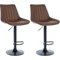 CLP 2x Barkruk Toni - Kunstleer, wit frame - Crème kleur