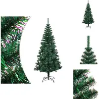 vidaXL Kunstkerstboom, glanzende top, groen, 240 cm, PVC - Kerstbomen
