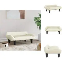 vidaXL Hondenbed, crème, 70x40x24 cm, fluweel - Hondenbedden