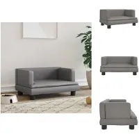 vidaXL Hondenbed, grijs, 60x40x30 cm, kunstleer - Hondenbedden