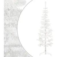 Prolenta Maison Exclusive - Kunstkerstboom, halver boom met voet, slank, wit, 150 cm