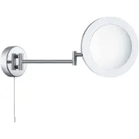 Searchlight Vergrotende LED-spiegel, chroomkleurig/gebloemd, IP44, Ø 20 cm Magnifying, chroom / zilver, Badkamer, Glas, Modern