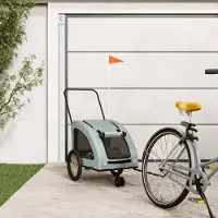 Prolenta Maison Exclusive - Fietsaanhanger voor honden, grijs, gemaakt van Oxford-stof en metaal