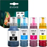 Evoke 4 x Inktpatronen voor Epson 101 | Zwart + Kleur set | Vervanging voor L4150, L4160, L4260, L4266, L6160, L6190, L6260, L6270, L6290