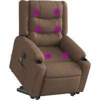 Syfax Sta-op-massagestoel elektrisch verstelbaar stof bruin