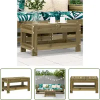 The Living Store Tuinvoetenbank 62x30x32 cm geïmpregneerd grenenhout - Tuin Bank - Buitentijd - Lounge Stoel - Teak Tafel - Veranda Meubilair