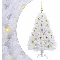 Syfax Kunstmatige Inklapbare Kerstboom Wit 120 cm PVC en Staal
