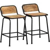 Prolenta Maison Exclusive - 2 barkrukken, afmetingen 46x35,5x70 cm, gemaakt van ruw mangohout