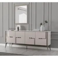 AEA Moderner Esszimmer Set Designer Sideboard 4-türig Luxus Spiegel 2tlg