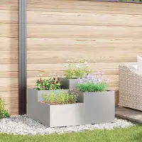 Prolenta Maison Exclusive - Bloempot voor de tuin, zilverkleurig, 100 x 100 x 48 cm, roestvrij staal