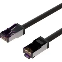 Flexline -Patchkabel cat. 6A S/FTP, kurze Bauform, PIMF, schwarz, 25m