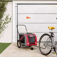 Prolenta Maison Exclusive - Fietsaanhanger voor honden, oranje en grijs. Gemaakt van Oxford-stof en metaal