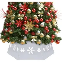 Prolenta Maison Exclusive - Kerstboomonderzetter, zilver en wit, Ø 68 x 25 cm