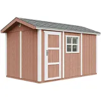 Timbela M914-REDWOOD RED - LP SmartSide Tuinhuis op houtbasis - 8,68 m² - 250x412xH252 cm - met vloer en verf