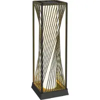 Outsunny Rattan Lamp Staal, PE-Rattan 22L x 22B x 77H cm Grijs