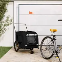 Prolenta Maison Exclusive - Fietsaanhanger voor honden, zwart, gemaakt van Oxford-stof en metaal