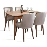 AEA Esszimmergruppe Esstisch Ausziehbar mit 4x Stühle Gepolstert Esszimmer
