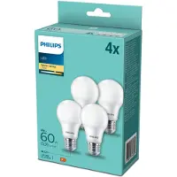 Philips LED-lampen, E27, set van 4, 60W, 2700K