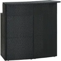 Syfax Tuinbartafel 120x55x110 cm poly rattan zwart