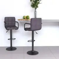 Prolenta Maison Exclusive - 2 barkrukken, taupekleurig, met stoffen bekleding