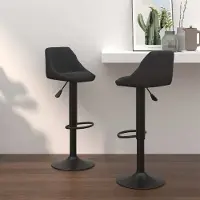 Prolenta Maison Exclusive - 2 barkrukken, zwart, fluweel
