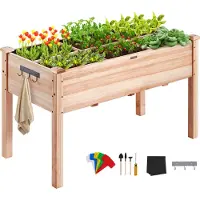 Vevor verhoogde plantenbak van hout met plank