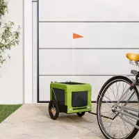 Prolenta Maison Exclusive - Fietsaanhanger voor honden, groen en zwart, gemaakt van Oxford-stof en metaal