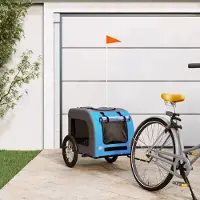 Prolenta Maison Exclusive - Fietsaanhanger voor honden, blauw en grijs. Gemaakt van Oxford-stof en metaal