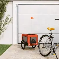 Prolenta Maison Exclusive - Fietsaanhanger voor honden, oranje en zwart, gemaakt van Oxford-stof en metaal