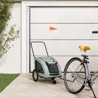Prolenta Maison Exclusive - Fietsaanhanger voor honden, grijs, gemaakt van Oxford-stof en metaal