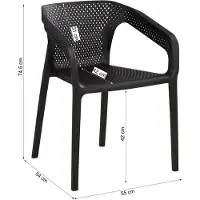 Homestyle4u Tuinstoelen - Set van 2 - Stapelstoelen - Kunststof - Zwart
