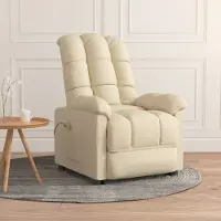 The Living Store Living Store massagestoel, kleur crème, met stoffen bekleding