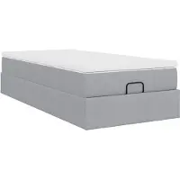 Syfax Ottoman bed met matras 90x200cm stof lichtgrijs