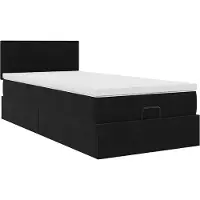 Syfax Ottoman bed met matras 90x200cm fluweel zwart