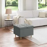 Prolenta Maison Exclusive - Ottomaan met opbergruimte, donkergrijs, 60 x 60 x 45 cm, gestoffeerd