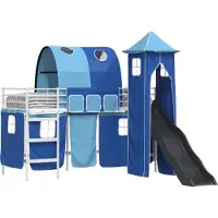 Syfax Stapelbed voor kinderen Effen Wit en Blauw 100 x 190 cm Metaal