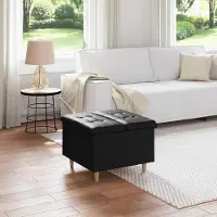 Prolenta Maison Exclusive - Ottomaan met opbergruimte, zwart, 60 x 60 x 45 cm, kunstleer
