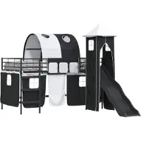 Syfax Stapelbed voor kinderen Effen Zwart 107 x 203 cm Metaal