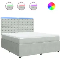 Syfax Boxspring met matras fluweel lichtgrijs 180x200 cm