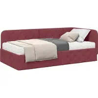 Syfax Hoekbedframe Wijnrood 90 x 190 cm Stof