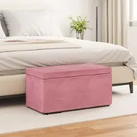 Prolenta Maison Exclusive - Voetenbankje Rosa, 81 x 41 x 40 cm, fluweel en bewerkt hout