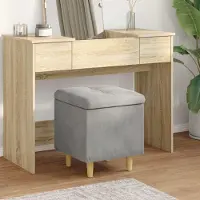 Prolenta Maison Exclusive - Ottomaan met opbergruimte, lichtgrijs, 40 x 40 x 45 cm, fluweel