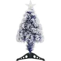 Syfax Kunstkerstboom met verlichting 64 cm glasvezel wit en blauw