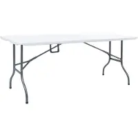 Prolenta Maison Exclusive - Opklapbare tuintafel, wit, 180x72x72 cm, HDPE