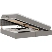 Syfax LED Opslagbed met Matras Taupe 200 x 200 cm Stof