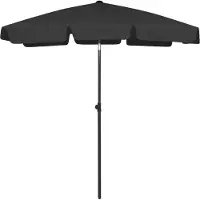 Syfax Zwarte strandparasol, 180 x 120 cm
